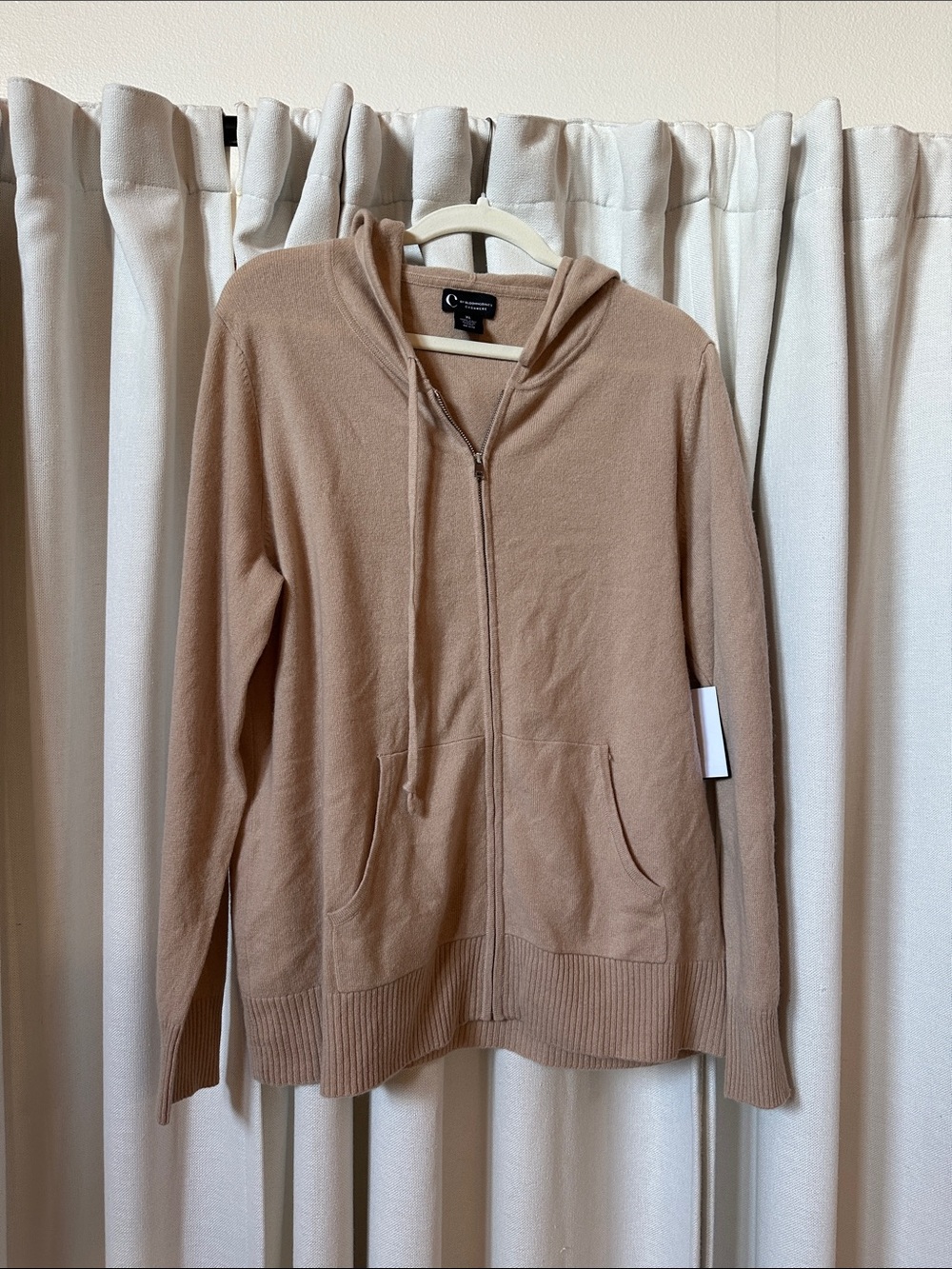Bloomingdale's Women's cashmere Zip Hoodie Sweater in Camel